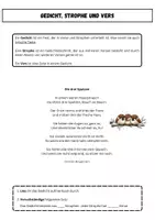 Vorschau - Arbeitsblätter - Gedicht, Strophe, Vers - Arbeitsblatt (Klasse 5/6) - Deckblatt