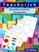 Vorschau - Arbeitsblätter - Besondere Vierecke (Raute, Parallelogramm, Deltoid, Trapez) - Konstruktion - Deckblatt