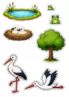 Vorschau - Mal- und Bastelvorlagen - Sprachförderung / der Storch / Sommer / DaZ / KITA / St Buchstaben / Wortschatz / Vögel - Seite 2