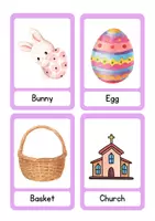 Vista previa - Tarjetas / Manipulativos - 🌸 Easter Flashcards – Vocabulario de Pascua en inglés (Primaria) 🐰 - página 1