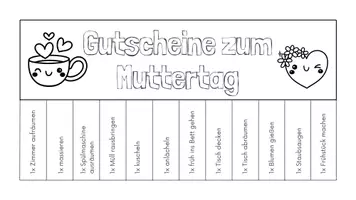 Vorschau - Mal- und Bastelvorlagen - Muttertag Geschenk: Gutscheine als Abreißzettel - Seite 3