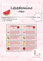 Vorschau - Stationenlernen - Leseförderung Lesedomino Klasse 3/4 Obst - Deckblatt