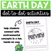 Vista previa - Juegos / Gamificación - Earth Day Dot Art - Tracing - Día de la Tierra en inglés - página 1