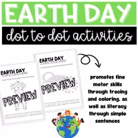 Vista previa - Juegos / Gamificación - Earth Day Dot Art - Tracing - Día de la Tierra en inglés - página 2