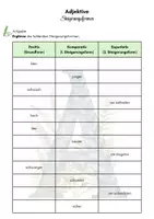 Vorschau - Arbeitsblätter - Adjektive: Steigerungsformen mit Lösungen - Deckblatt