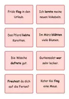 Vorschau - Aufgabenkarten - Übungssätze Präteritum - Wendekärtchen - Seite 2