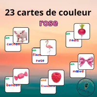 Aperçu - Jeux - 23 cartes de couleur rose avec étiquettage - Page de couverture