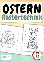 Vorschau - Arbeitsblätter - Rastertechnik Ostern - Zeichnen lernen - Deckblatt