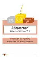 Vorschau - Arbeitsblätter - Blitzrechnen im Zahlenraum bis 10 - Deckblatt