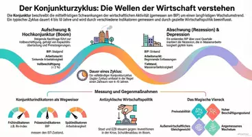 Vorschau - Poster - Konjunkturphasen Infografik Berufskolleg Oberstufe Aufschwung Boom Rezession Depression - Deckblatt