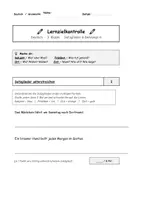 Vorschau - Klassenarbeiten - LZK Deutsch Klasse 3 – Satzglieder (Subjekt, Prädikat, Ort) & Dehnungs-h mit Lösungsbogen - Seite 1