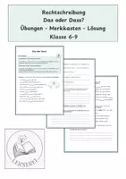 Vorschau - Arbeitsblätter - Rechtschreibung - Das oder Dass - Deckblatt
