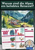 Vorschau - Arbeitsblätter - Tourismus in den Alpen – Gebirgstourismus einfach erklärt - Deckblatt