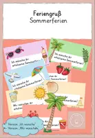 Vorschau - Bildkarten - Feriengruß Sommerferien - Deckblatt