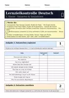 Vorschau - Test - LZK Deutsch Klasse 3 – Satzarten & Satzzeichen mit Lösungsbogen - Deckblatt