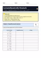 Vorschau - Klassenarbeiten - LZK Deutsch Klasse 3 – Doppelkonsonanten: ff, ll, mm, nn, pp, rr, ss, tt mit Lösungsbogen - Deckblatt