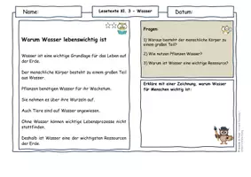 Vorschau - Arbeitsblätter - Wasser & Wasserkreislauf Klasse 3 | Differenzierte Lesetexte ⭐/⭐⭐ mit AFB I–III, Fachbegriffen & Lösungen - Seite 2