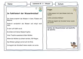 Vorschau - Arbeitsblätter - Wasser & Wasserkreislauf Klasse 3 | Differenzierte Lesetexte ⭐/⭐⭐ mit AFB I–III, Fachbegriffen & Lösungen - Seite 3