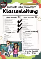Vorschau - Lehrpläne/Lehrermaterial - Checkliste - Klassenleitung - eigene Klasse - neues Schuljahr - Deckblatt