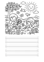 Vorschau - Arbeitsblätter - Ausmalbilder Ostern und Frühling mit Schreibmöglichkeit - Seite 3