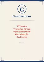 Vorschau - Unterrichtsreihen - TXT.sorten – Exzerpt Wortschatzkarte: Fachbegriffe zu Zitieren & Paraphrasieren | Sekundarstufe I - 5./6. Klasse / Schulstufe - Deckblatt