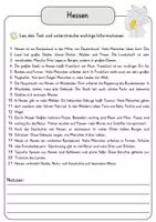 Vorschau - Arbeitsblätter - Hessen Lesetext einfach verständlich mit Aufgaben + Lösungen und Wortspeicher Leseverstehen - Seite 3
