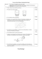 Vorschau - Arbeitsblätter - Lernzielkontrolle Prisma und Zylinder - Deckblatt