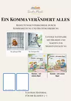 Vorschau - Arbeitsblätter - Kommasetzung & Groß- Kleinschreibung Bedeutungsunterschiede - Deckblatt