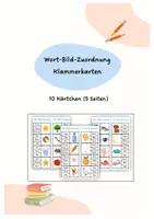 Vorschau - Stationenlernen - Wort-Bild-Zuordnung: Klammerkarten (10 Kärtchen, 5 Seiten) - Deckblatt