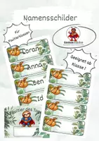 Vorschau - Mal- und Bastelvorlagen - Namensschilder Faultierklasse mit „Faultier des Tages“ - Deckblatt