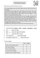 Vorschau - Arbeitsblätter - Easter - reading comprehension (adverbs of frequency) - Deckblatt