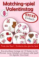 Vorschau - Spiele - Valentinstag Matching Spiel • Suchspiel • 14 Februar aktivität • Einfach - Deckblatt