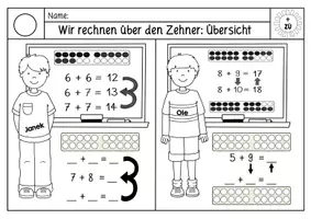 Vorschau - Videos - 2 Erklärvideos Zehnerübergang & -unterschreitung - Seite 3