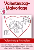 Vorschau - Mal- und Bastelvorlagen - VALENTINSTAG Malvorlage - Deckblatt