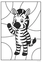 Vorschau - Mal- und Bastelvorlagen - Zebraklasse Ausmalbilder - Klassentier Zebra - Seite 2