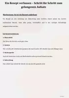 Vorschau - Arbeitsblätter - Ein Rezept Schreiben Aufbau, Merkwissen, Strategien, Übungen und Lösungen, Klasse 3 & KLasse 4 - Seite 1