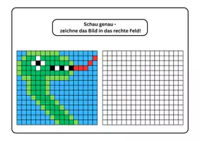 Vorschau - Arbeitsblätter - Pixelbilder Tiere
Pixelkunst mit 10 bunten Vorlagen - Seite 3