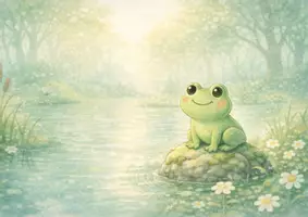 Vorschau - Bildkarten - Kamishibai Frühling Kindergarten, Fridolin der Frosch - Seite 1