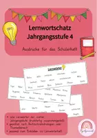 Vorschau - Merkblätter - Lernwörter Schülerheft Jahrgangsstufe 4 - Deckblatt
