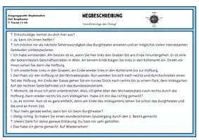 Vorschau - Arbeitsblätter - Wegbeschreibung - Deckblatt