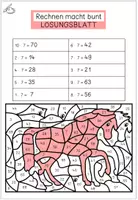 Vorschau - Arbeitsblätter - Malreihe 7 – Rechnen und Malen | Einmaleins Arbeitsblatt mit Malbild Pferd | Mathematik Grundschule - Seite 2