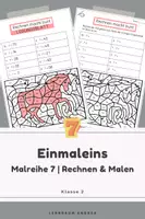 Vorschau - Arbeitsblätter - Malreihe 7 – Rechnen und Malen | Einmaleins Arbeitsblatt mit Malbild Pferd | Mathematik Grundschule - Deckblatt