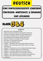 Vorschau - Arbeitsblätter - Eine Fantasiegeschichte schreiben Strategien, Wortschatz, 8 Übungen und Lösungen, Klasse 3 & Klasse 4 - Deckblatt