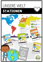 Vorschau - Arbeitsblätter - Weltreise Kinder - Stationen - Unsere Welt - Deckblatt