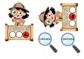 Vista previa - Manualidades / Dibujos para colorear - DETECTIVES DE PALABRAS: AGUDAS, LLANAS Y ESDRÚJULAS - página 1
