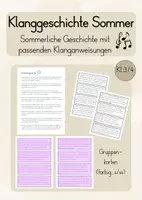 Vorschau - Aufgabenkarten - Klanggeschichte Sommer (Kl. 3/4) - Deckblatt
