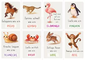 Vorschau - Spiele - Bewegungskarten TIERE für Grundschule und Vorschule - Seite 2