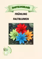 Vorschau - Mal- und Bastelvorlagen - Bunte Faltblumen in zwei Größen - Deckblatt