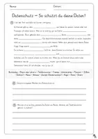 Vorschau - Arbeitsblätter - Medien: Datenschutz (vielfältige Aufgaben inkl. Lösungen) - Seite 1