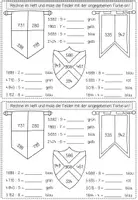 Vorschau - Arbeitsblätter - Rechenmalblatt schriftlich dividieren Märchen - Seite 1